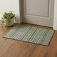 3' X 5' Olive Green Gray And Silver Striped Washable Area Rug With UV Protection