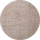 8' Copper And Rust Oriental Washable Round Rug With UV Protection