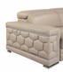 47" Beige And Silver Faux Leather Club Chair