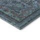 8' Blue Gray And Silver Floral Medallion Washable Round Rug With UV Protection