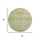 8' Artichoke Green And Beige Oriental Washable Round Rug With UV Protection