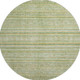 8' Green Gold And Beige Striped Washable Round Rug With UV Protection