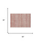 3' X 5' Rust Coral And Wheat Striped Washable Area Rug With UV Protection