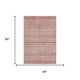5' X 8' Rust Coral And Wheat Striped Washable Area Rug With UV Protection