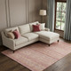 10' X 14' Rust Coral And Wheat Striped Washable Area Rug With UV Protection