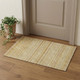 3' X 5' Wheat Beige And Gold Striped Washable Area Rug With UV Protection