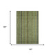 5' X 8' Green Gray And Gold Striped Washable Area Rug With UV Protection
