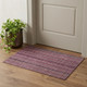 3' X 5' Pink Gray And Mauve Striped Washable Area Rug With UV Protection