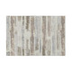 3' X 5' Linen Gray And Ivory Striped Washable Area Rug With UV Protection