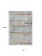 9' X 12' Taupe Blue And Green Striped Washable Area Rug With UV Protection