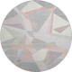 8' Blush Ivory And Gray Geometric Washable Round Rug With UV Protection