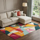 8' X 10' Ivory Orange And Pink Geometric Washable Area Rug With UV Protection