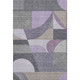 5' X 8' Purple Gray And Beige Geometric Washable Area Rug With UV Protection