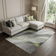 9' X 12' Artichoke Green Gray And Silver Abstract Washable Area Rug With UV Protection