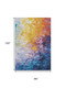 8' X 10' Gold Yellow And Teal Abstract Washable Area Rug With UV Protection