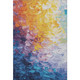 9' X 12' Gold Yellow And Teal Abstract Washable Area Rug With UV Protection