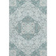 3' X 5' Teal Gray And Silver Medallion Washable Area Rug With UV Protection
