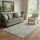 5' X 8' Taupe Gray And Ivory Medallion Washable Area Rug With UV Protection