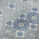 10' X 14' Denim Blue Gray And Silver Geometric Washable Area Rug With UV Protection