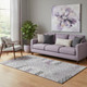 5' X 8' Lavender Gray And Silver Geometric Washable Area Rug With UV Protection
