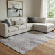 8' X 10' Lavender Gray And Silver Geometric Washable Area Rug With UV Protection
