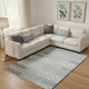 10' X 14' Silver Gray And Blue Geometric Washable Area Rug With UV Protection