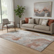 5' X 8' Salmon Gray And Ivory Abstract Washable Area Rug With UV Protection