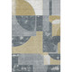 9' X 12' Gray Gold And Silver Abstract Geometric Washable Area Rug With UV Protection