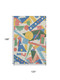 10' X 14' Blue Yellow And Coral Geometric Washable Area Rug With UV Protection