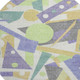 8' Lavender Lime Green And Gold Geometric Washable Round Rug With UV Protection