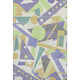 9' X 12' Lavender Lime Green And Gold Geometric Washable Area Rug With UV Protection