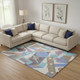 9' X 12' Coffee Purple And Teal Geometric Washable Area Rug With UV Protection