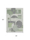 3' X 5' Green Gray And Ivory Geometric Washable Area Rug With UV Protection