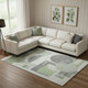 10' X 14' Green Gray And Ivory Geometric Washable Area Rug With UV Protection