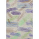 3' X 5' Beige Purple And Mint Green Striped Washable Area Rug With UV Protection