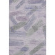 10' X 14' Lavender Green And Ivory Striped Washable Area Rug With UV Protection