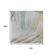10' X 14' Sky Blue Gold And Taupe Striped Washable Area Rug With UV Protection