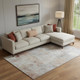 10' X 14' Rust Gray And Silver Abstract Washable Area Rug With UV Protection