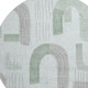 8' Mint Green Gray And Ivory Geometric Washable Round Rug With UV Protection