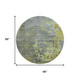 8' Artichoke Green And Gray Abstract Washable Round Rug With UV Protection