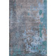 9' X 12' Teal Taupe And Blue Abstract Washable Area Rug With UV Protection