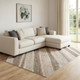 8' X 10' Coffee Copper And Beige Striped Washable Area Rug With UV Protection