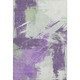 3' X 5' Purple Green And Ivory Abstract Washable Area Rug With UV Protection