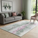 5' X 8' Sage Mauve And Ivory Abstract Washable Area Rug With UV Protection