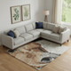 9' X 12' Beige Brown And Charcoal Animal Print Washable Area Rug With UV Protection