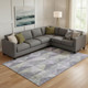 9' X 12' Lavender Fern Green And Ivory Geometric Washable Area Rug With UV Protection