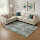 10' X 14' Sage Purple And Ivory Geometric Washable Area Rug With UV Protection