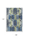 9' X 12' Navy Blue Green And Gray Geometric Washable Area Rug With UV Protection