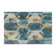 3' X 5' Teal Gold And Silver Geometric Washable Area Rug With UV Protection