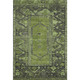 3' X 5' Olive Green And Charcoal Oriental Washable Area Rug With UV Protection